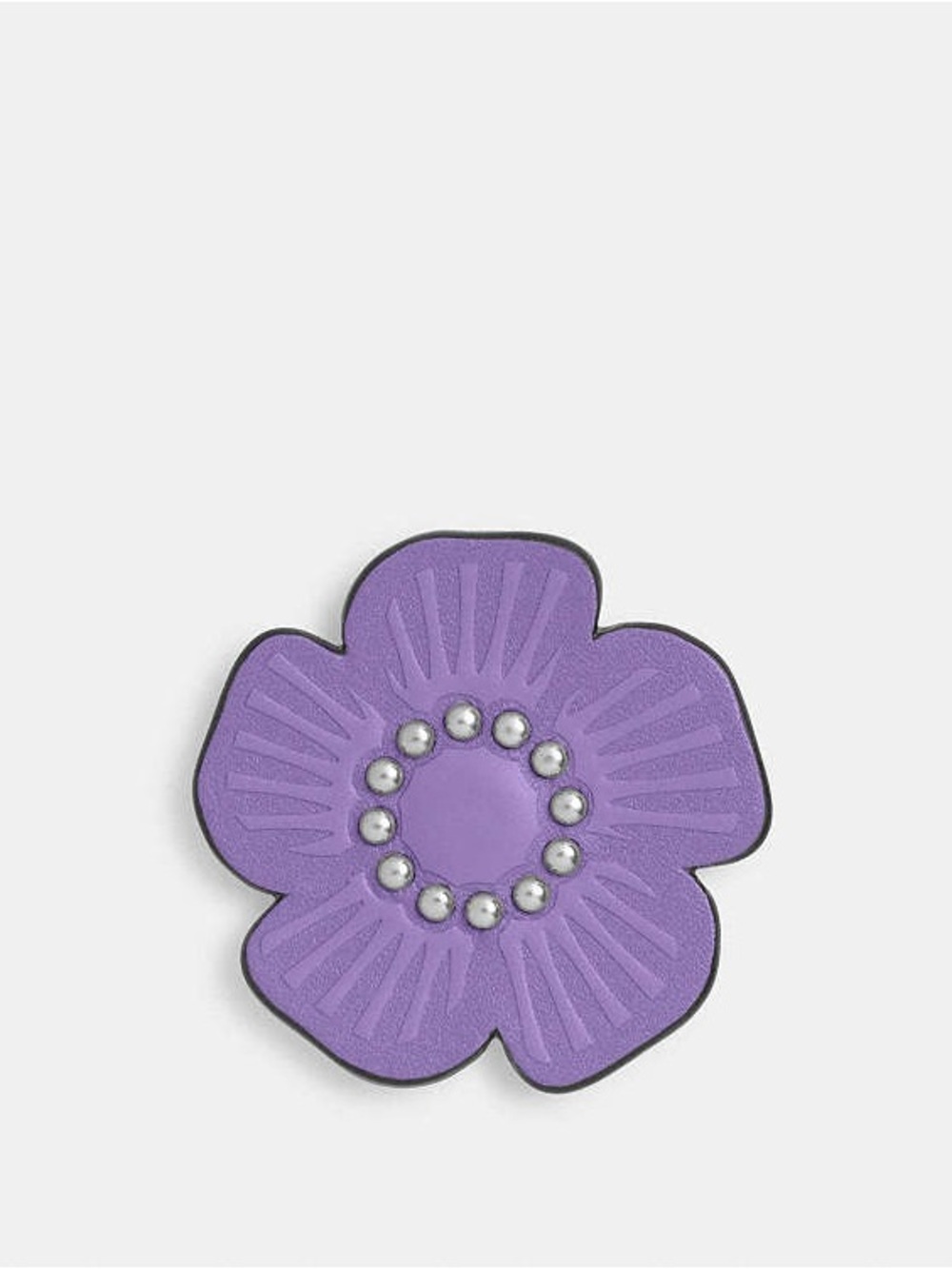 Coach Create Medium Studded Leather Tea Rose Flower Rivets in Washed Plum CAH23